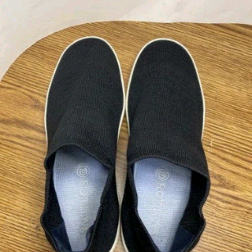 Rothy’s The Chelsea Ankle High Sneakers Slip On Shoes Black Women’s Size 10.5 - Picture 3 of 11